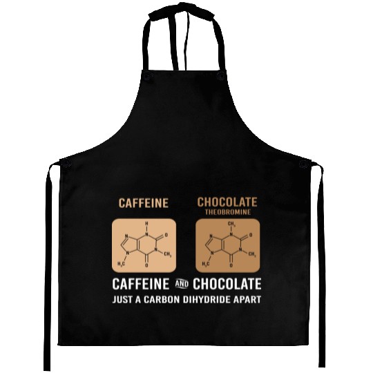 Caffeine Chocolate Funny Organic Chemistry Aprons