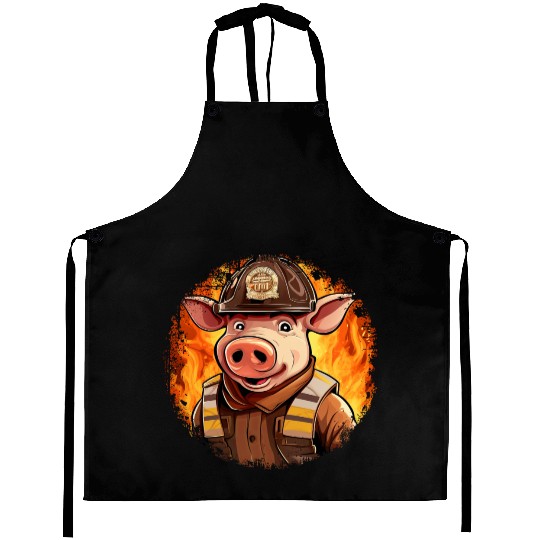 Firefighter pig Aprons