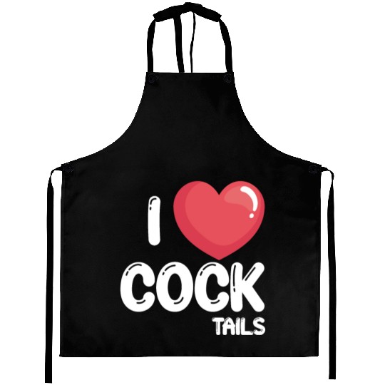 Funny I Love Cocktails 2 Aprons