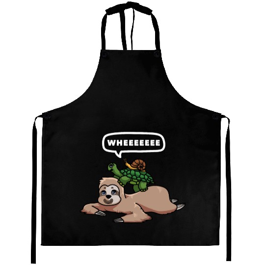 Slothy Napping Wheeeeeee Chilling Sloth Aprons
