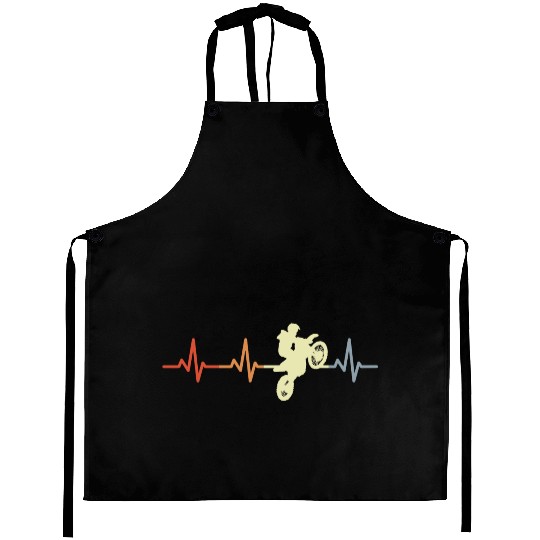 Motocross Rider Heart Rate Vintage Aprons