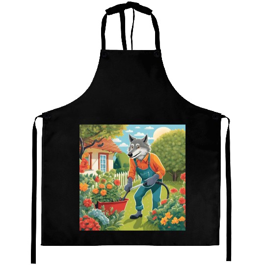 The Lone Wolf Tends His Garden Aprons
