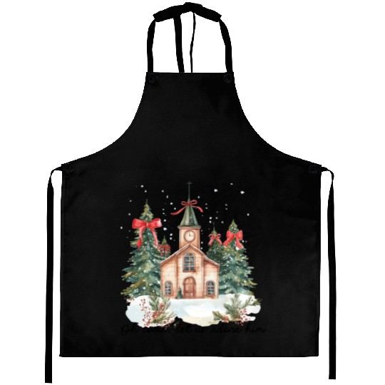 Oh Come Let Us Adore Him Funny Chrismas Jesus Aprons