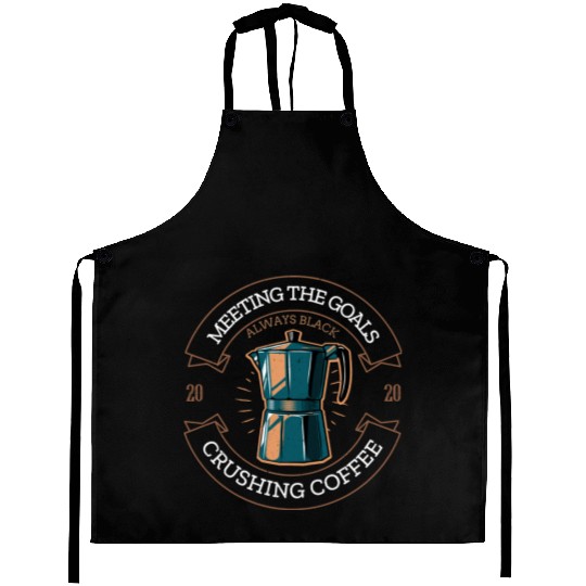 Meeting Goals Crushing Coffee Business Men Women Aprons