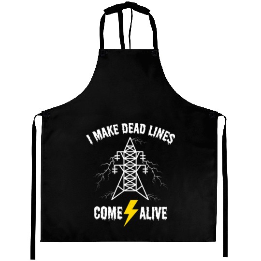 I Make Dead Lines Come Alive – Lineman Halloween Aprons