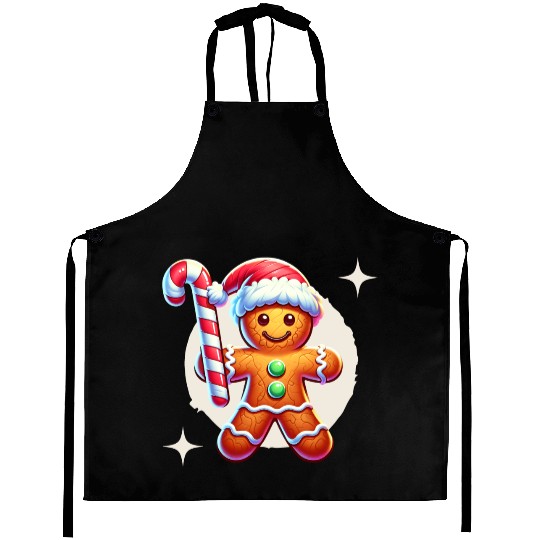 Gingerbread Man Christmas Cheer Aprons