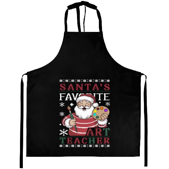 Santa's Favorite Art Teacher Aprons