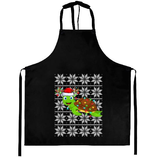 Sea Turtle Christmas Lights Aprons