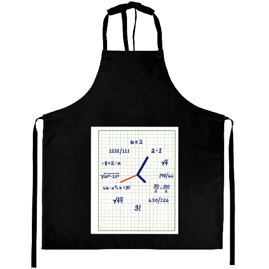 Math Clock with Equations Uhr Mathematik Aprons