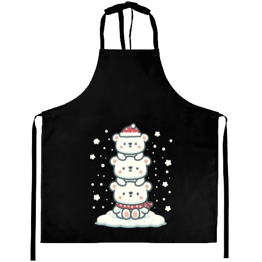 Polar Bear Christmas Tree Funny Animal Xmas Aprons
