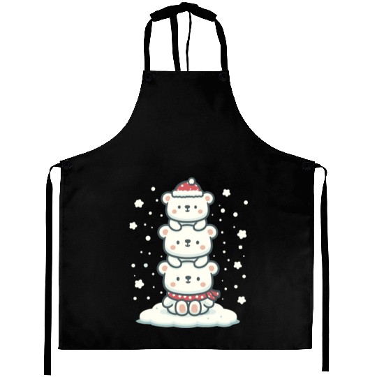 Polar Bear Christmas Tree Funny Animal Xmas Aprons