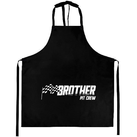 Pit Crew Brother Race Birthday Family Race Brother Aprons