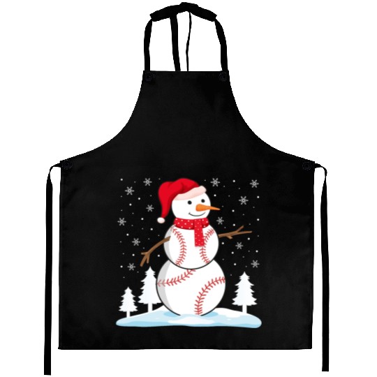 Baseball Snowman Aprons