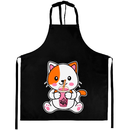 strawberry cat Aprons