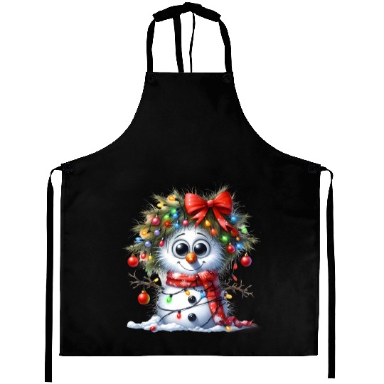 Christmas Merry Christmas For Gift Snowman Aprons