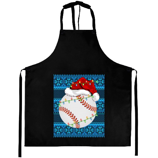 Baseball Christmas Lights Aprons