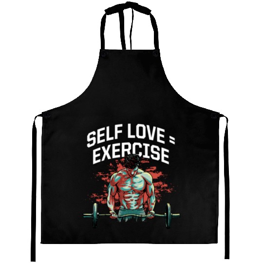 Self Love Exercise Workout Motivational Quote Gym Aprons