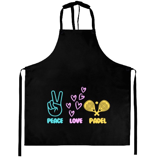 Padel Tennis peace love padel design Aprons