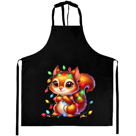 FUNNY CHRISTMAS SQUIRREL Aprons