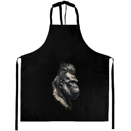 KingKong gorilla's face Aprons