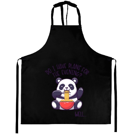 I Have Plans For The Evening Panda Bear Friend Aprons