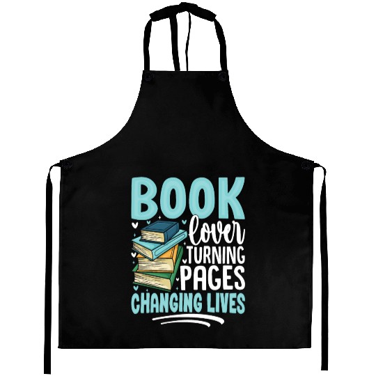 Book Lover Turning Pages Changing Lives Design Aprons