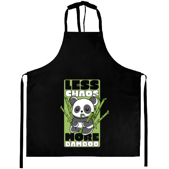 Less Chaos More Bamboo Panda Bear Friend Lover Aprons