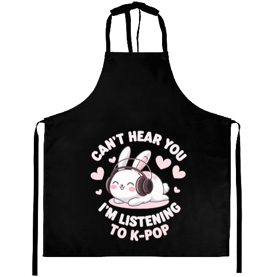 Can't Hear You K-Pop Bunny Aprons