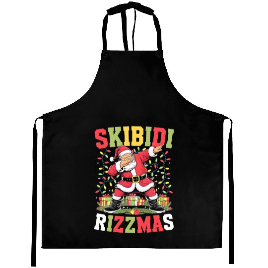 Rizz Christmas Santa Gen Alpha Skibidi Rizzmas Aprons