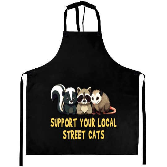 Support Your Local Street Cats - Raccoon, Opossum Aprons