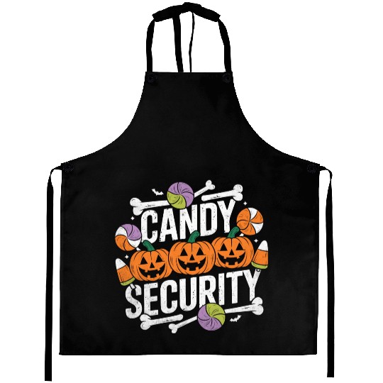 Candy Security Halloween Aprons