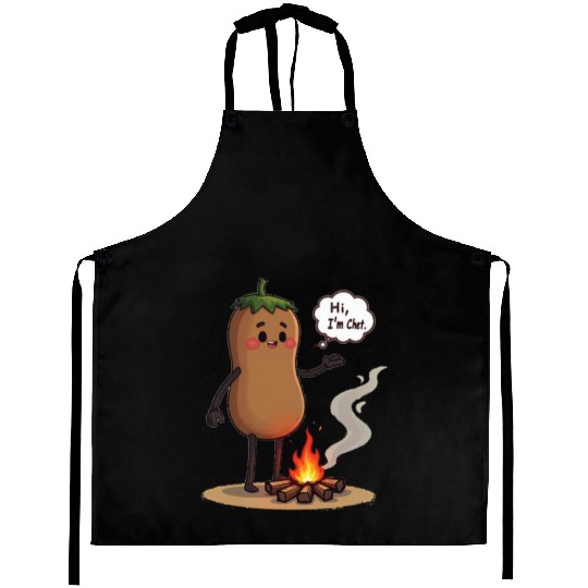 Chestnuts Roasting Christmas Cartoon Aprons