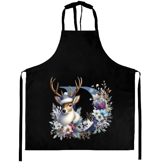funny christmas deer Aprons