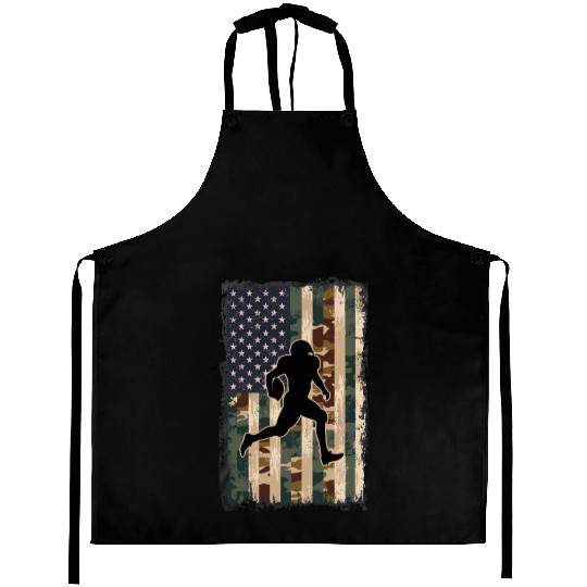 Camo US Flag American Vintage Football Player Aprons