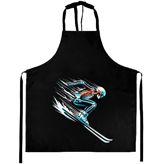 Skiing Skeleton Speed Thrill Adventure Aprons