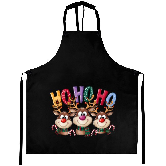 Ho Ho Ho Deer, Merry Christmas Aprons