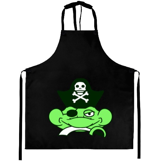 Frog Captain Hat Toad Funny Cool Comic Cartoon Fun Aprons
