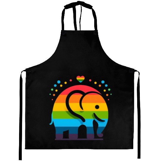 Rainbow Elephant Aprons