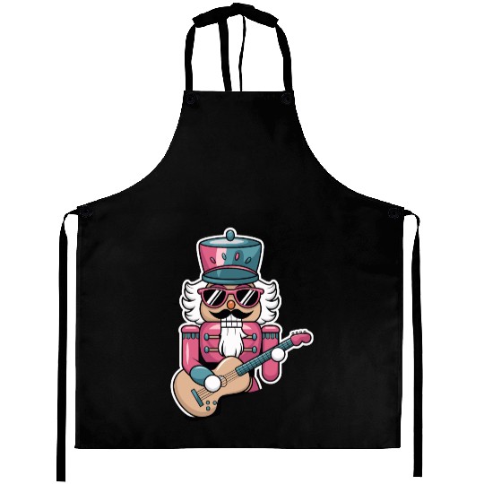 Nutcracker Playing Guitar Aprons