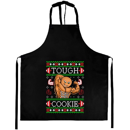 Gingerbread Man Funny Christmas Workout Gym Ugly Aprons