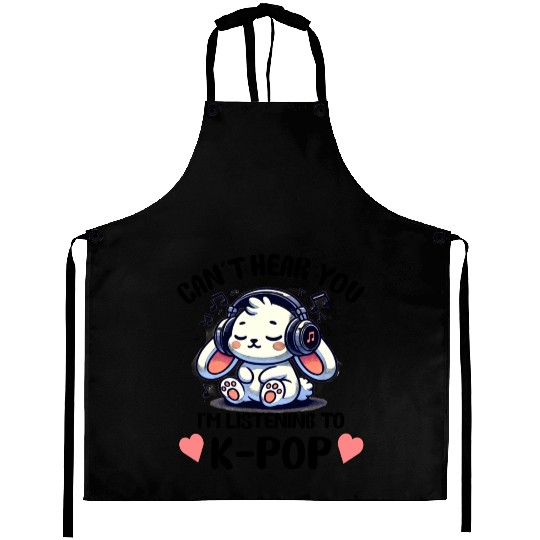 Can't Hear You I'm Listening to K-pop Rabbit Aprons
