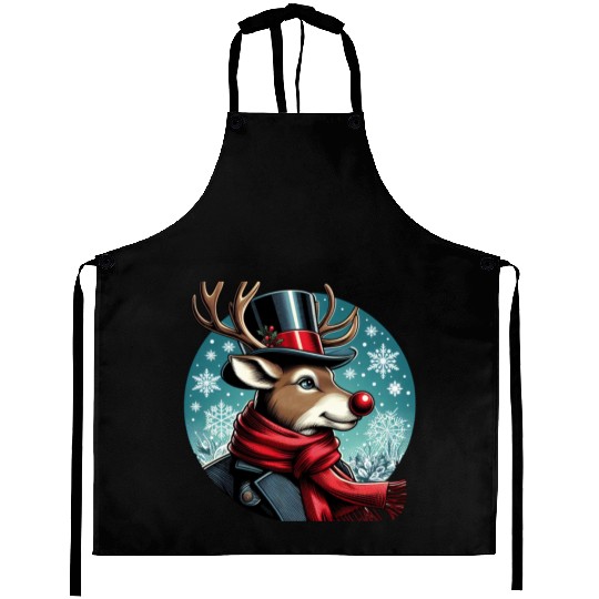 Vintage Red-Nosed Reindeer: Perfect For Christmas Aprons