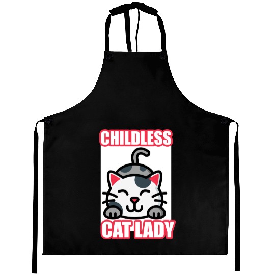 childless cat lady Aprons