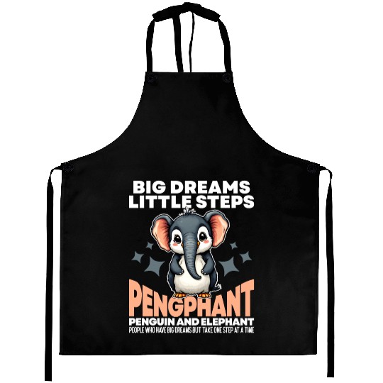 BIG DREAMS LITTLE STEPS - PENGUIN AND ELEPHANT Aprons