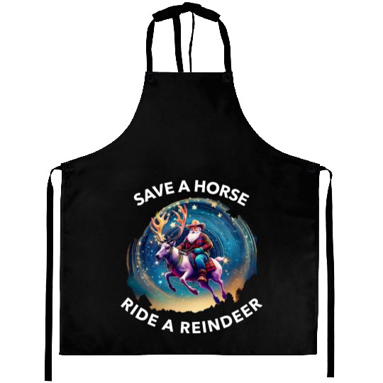 Save a Horse Ride a Reindeer Santa Clause Aprons