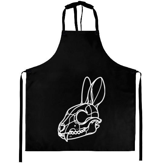 Minimalistic Vector Rabbit Skull Kids Drawing Aprons