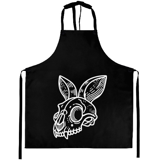 Minimalistic Vector Rabbit Skull Kids Drawing Aprons