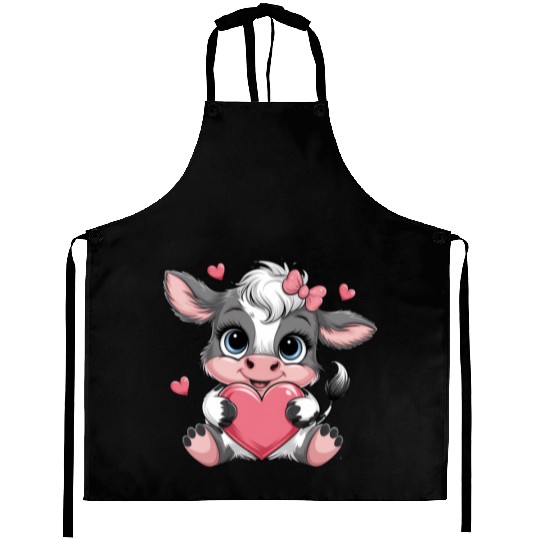Cow Valentines Day Aprons