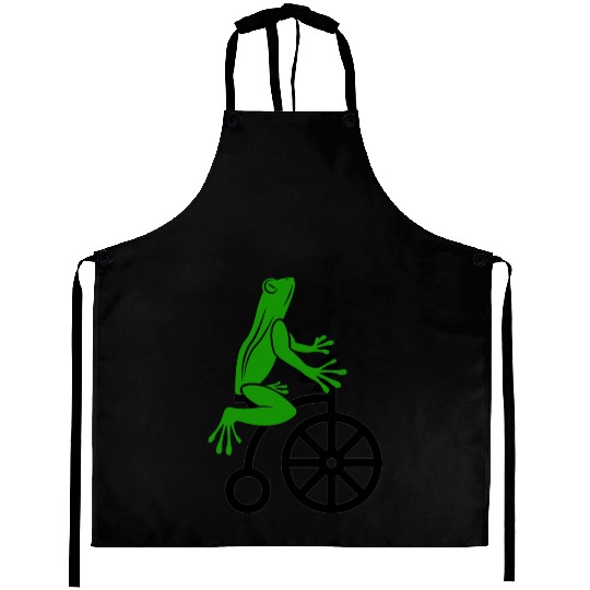 frog bicycle Aprons