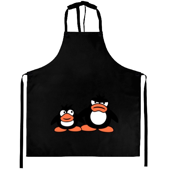 Penguin Two Friends 2 Team Big Brother Angry Crew Aprons